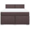 vidaXL Cama box spring con colch&oacute;n tela marr&oacute;n oscuro 140x200 cm