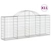 vidaXL Cestas de gaviones 11 uds forma de arco hierro 200x30x80/100 cm