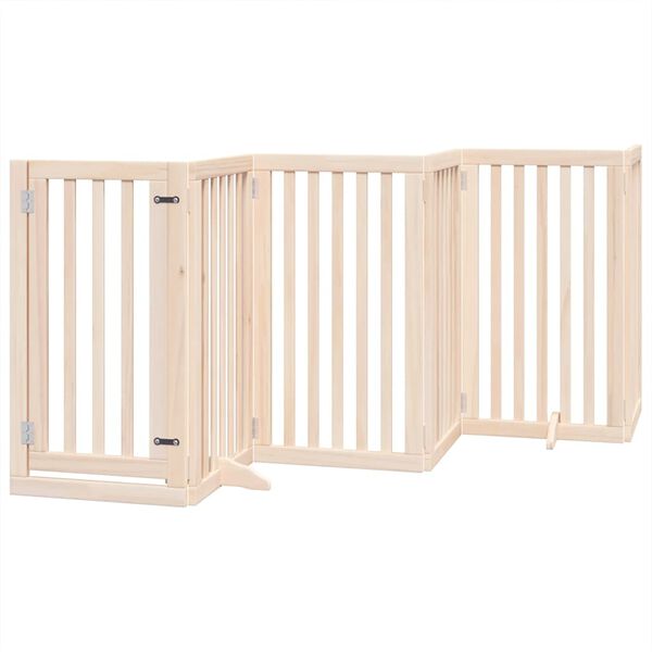 vidaXL Puerta para perros plegable 12 paneles madera de &aacute;lamo 600 cm