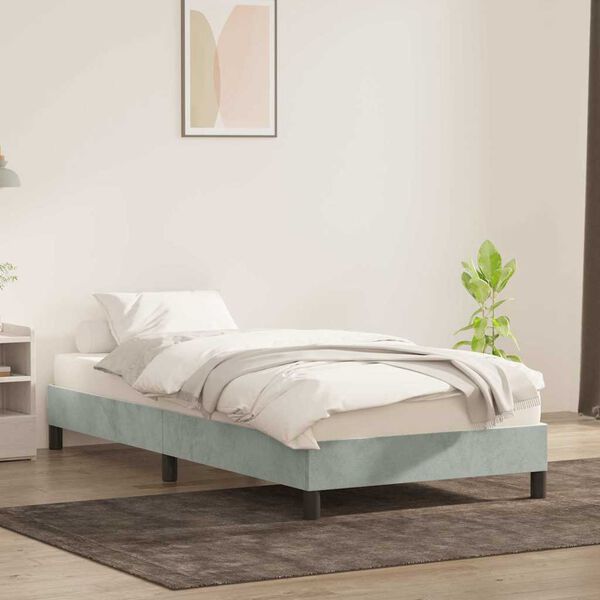 vidaXL Estructura de cama sin colchón terciopelo gris claro 100x210 cm