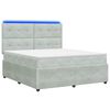 vidaXL Cama de muelles con LED y colch&oacute;n Gris Claro 140 x 190 cm