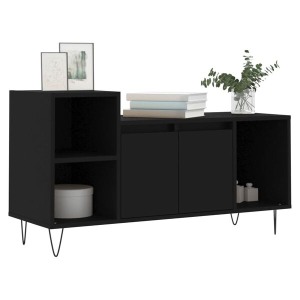 vidaXL Mueble para TV madera contrachapada negro 100x35x55 cm