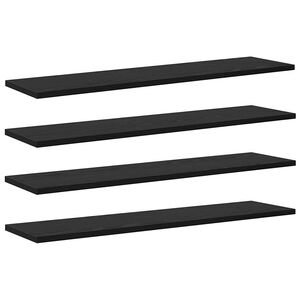 vidaXL Tablero de Estanter&iacute;a 4 pcs Negro 80 x 20 x 1,5 cm
