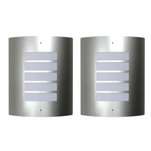 2 Apliques de exterior, l&aacute;mparas de pared de acero inoxidable