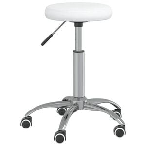vidaXL Silla de oficina giratoria de cuero sint&eacute;tico blanco