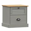 vidaXL Mesita de noche VIGO madera maciza de pino gris 42x35x42 cm