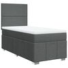 vidaXL Cama box spring con colch&oacute;n tela gris oscuro 90x190 cm