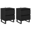 vidaXL Armario de Noche 2 uds. Roble Negro 40 x 35 x 50 cm
