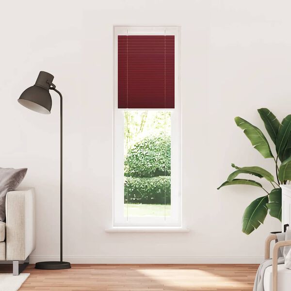 vidaXL Estor Plisado rojo burdeos 60x200 cm Tela Ancho 59,4 cm