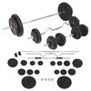 vidaXL Juego de pesas 90 kg barras y mancuernas