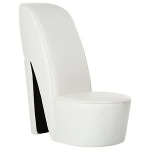 vidaXL Sill&oacute;n con forma de zapato de tac&oacute;n cuero sint&eacute;tico blanco