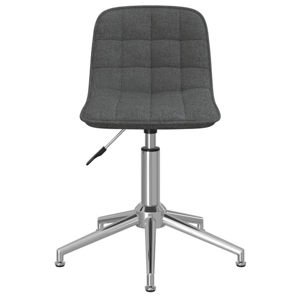 vidaXL Silla de oficina giratoria tela gris oscuro