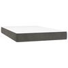 vidaXL Cama box spring colch&oacute;n y LED terciopelo gris oscuro 120x200 cm