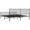 vidaXL Estructura cama sin colchón con estribo metal negro 183x213 cm