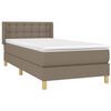 vidaXL Cama box spring con colch&oacute;n tela gris taupe 80x200 cm