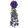 vidaXL Guirnaldas de flores de Navidad 3 uds morado oscuro 85 cm