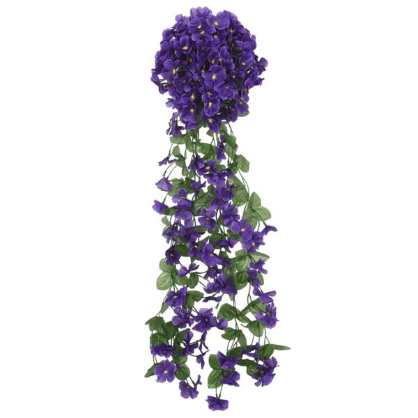 vidaXL Guirnaldas de flores de Navidad 3 uds morado oscuro 85 cm