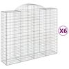 vidaXL Cestas de gaviones 6 uds forma de arco hierro 200x50x160/180 cm