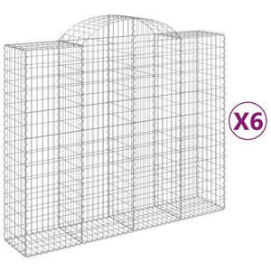 vidaXL Cestas de gaviones 6 uds forma de arco hierro 200x50x160/180 cm