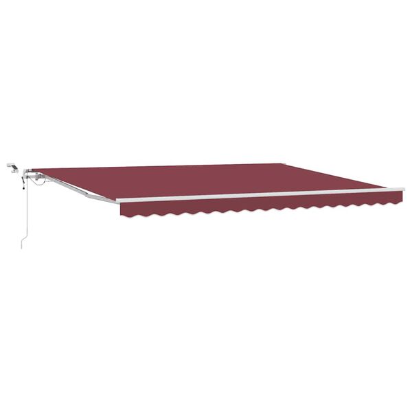 vidaXL Toldo retr&aacute;ctil autom&aacute;tico con luces LED burdeos 450x300 cm