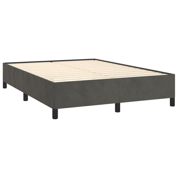 vidaXL Estructura de cama sin colch&oacute;n terciopelo gris oscuro 140x200cm