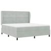 vidaXL Cama tipo Box Spring Gris Claro 200 x 180 cm Poli&eacute;ster