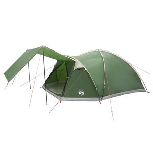 vidaXL Tienda Caba&ntilde;a con techo Verde 8 personas Poli&eacute;ster y Acero