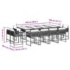 vidaXL Set comedor de jard&iacute;n con cojines 13 pzas rat&aacute;n sint&eacute;tico negro