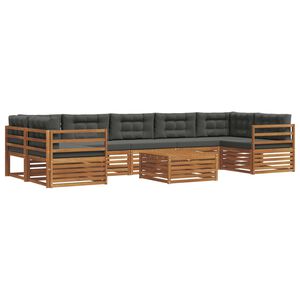 vidaXL Conjunto de sof&aacute;s de exterior 8 pcs Natural y Antracita