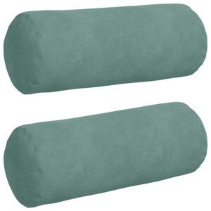 vidaXL Cojines Bolster 2 pcs Verde Mar &Oslash; 15 x 40 cm Tela de pana