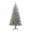 vidaXL Árbol de Navidad Artificial Nevado con Luz LED Verde y 210 cm