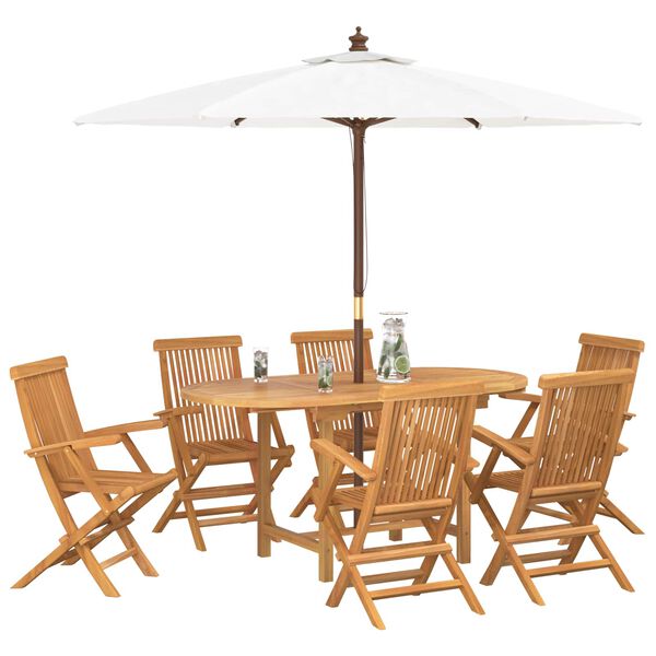 vidaXL Conjunto de Comedor de Jard&iacute;n 7 pcs Marr&oacute;n