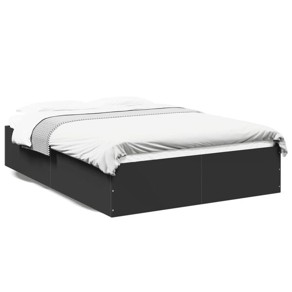 vidaXL Estructura de cama madera de ingeniería negra 120x190 cm