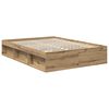 vidaXL Estructura de cama con cabecera Roble Artesanal 140 x 190 cm