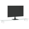 vidaXL Soporte de monitor vidrio templado y metal blanco 100x20x8 cm