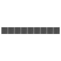 vidaXL Juego de paneles de valla WPC negro 1564x186 cm
