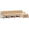 vidaXL Juego de muebles de jard&iacute;n 5 pzas y cojines madera maciza pino