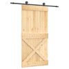 vidaXL Puerta Corredera 100 x 210 cm Natural y negro