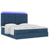 vidaXL Estructura de cama otomana con colch&oacute;n tela azul 180x200cm