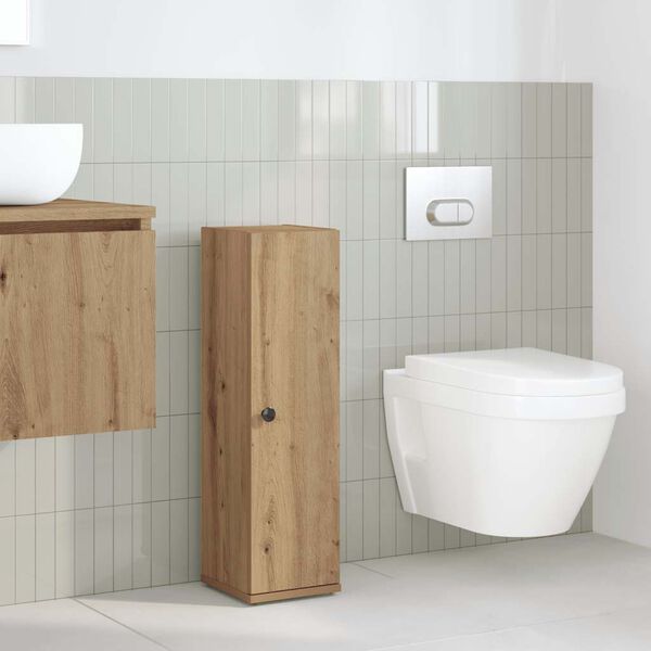 vidaXL Mueble de ba&ntilde;o con portarrollos roble artisan 20,5x22x72 cm