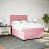 vidaXL Cama box spring con colch&oacute;n terciopelo rosa 140x200 cm