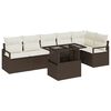 vidaXL Conjunto de sof&aacute; de jard&iacute;n 7 uds. Marr&oacute;n rat&aacute;n sint&eacute;tico