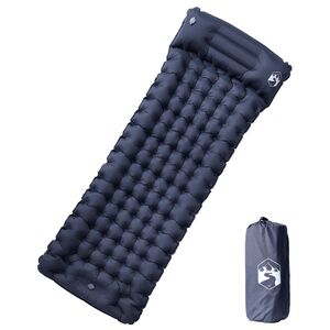 vidaXL Colch&oacute;n de camping autoinflable con almohada 1 persona gris