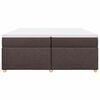 vidaXL Cama box spring con colch&oacute;n tela marr&oacute;n oscuro 200x200 cm