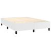 vidaXL Cama box spring colch&oacute;n y LED cuero sint&eacute;tico blanco 140x190 cm