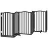 vidaXL Puerta de perros plegable 15 paneles madera &aacute;lamo negra 750 cm