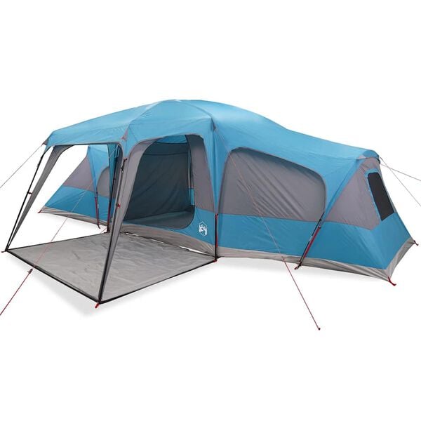 vidaXL Tienda familiar con porche 9 personas impermeable azul