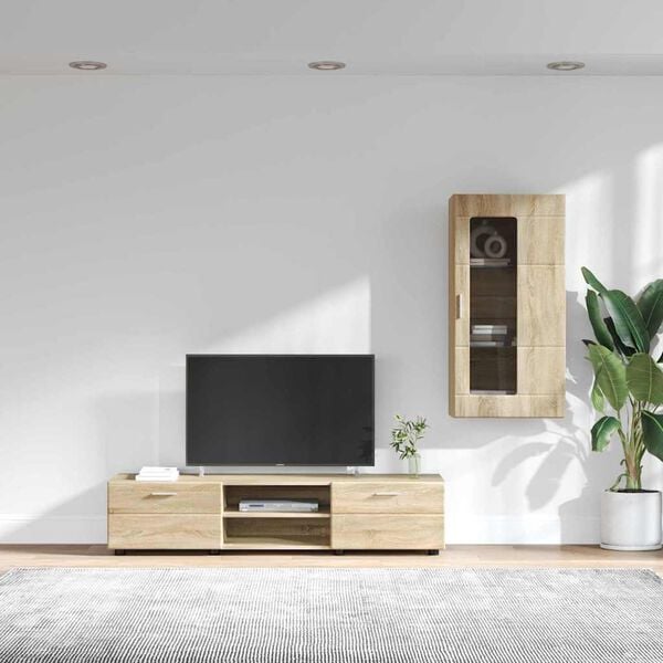 vidaXL Conjunto de mueble de TV con caj&oacute;n FLORIN Roble Sonoma