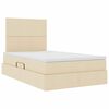 vidaXL Cama con almacenamiento y LED Crema 120 x 200 cm Poliéster