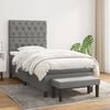 vidaXL Cama box spring con colch&oacute;n tela gris oscuro 80x200 cm